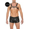 Ouch By Shots OUCH! Leather Chest Harness L/XL - Adjustable Bonded Straps, Juodas
