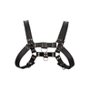 Ouch By Shots OUCH! Leather Chest Harness L/XL - Adjustable Bonded Straps, Juodas