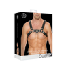 Ouch By Shots Bulldog Leather Chest Harness S/M - Adjustable Straps, Juodas Bonded Leather