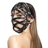 Ouch By Shots Ouch! PU Leather Cage Mask Juodas Adjustable Buckle Design