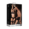 Ouch By Shots Ouch! Door Restraint System with Adjustable Cuffs and Eye Mask Juodas