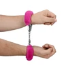 Ouch By Shots Rožinė Loving Joy Furry Metal Handcuffs Rožinė - Adjustable Plush Restraints