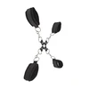 Ouch By Shots Ouch! Adjustable Furry Hand &amp; Leg Cuffs with Velcro Closure, Juodas