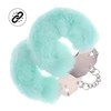 Ouch By Shots Ouch! Heavy-Duty Fluffy Handcuffs Powder Žalias - Secure Soft Accessories
