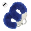 Ouch By Shots Ouch! Heavy-Duty Fluffy Handcuffs Navy - Secure Plush Fastening System