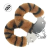 Ouch By Shots Oranžinis Ouch! Heavy-duty Tiger Fluffy Handcuffs - Secure Lock System, Oranžinis/Juodas