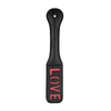 Ouch By Shots Ouch! Paddle LOVE Reversible Embossed Leather Impact Tool Juodas