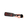 Ouch By Shots Ouch! Paddle LOVE Reversible Embossed Leather Impact Tool Juodas