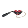 Ouch By Shots Milan Collection - Collar with Leash - Juodas/Raudona