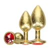 Ouch By Shots Milan Collection Metal Plug Set Gold - 3 Sizes, Aluminum, Jewel Base