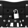 Ouch By Shots OUCH! Xtreme PU Leather Chastity Belt with Adjustable Straps Juodas