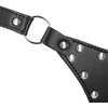 Ouch By Shots PU Leather Chastity Thong with Chain Detail - Juodas
