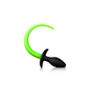 Ouch By Shots Ouch! Puppy Tail Plug Glow-in-the-Dark Silicone Medium Žalias