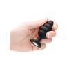Ouch By Shots Sinner Gear Ribbed Diamond Heart Plug Large - Silicone, Decorative Base