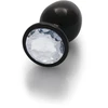 Ouch By Shots Ouch! Large Aliuminio Intimate Plug with Round Gem Base, Sidabrinis Finish