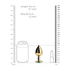 Ouch By Shots Ouch! Auksinė METALOWY KOREK ANALNY PLUG Z DIAMENTEM 7 CM WODOODPORNY