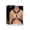 Ouch By Shots Scottish Leather Adjustable Harness S/M - Stainless Steel Details