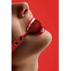 Ouch By Shots Ouch! Silicone Ball Gag Adjustable Leather Strap Juodas Universal Fit