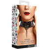 Ouch By Shots Ouch! Adjustable Bonded Leather Collar with Leash, Juodas, Universal Size