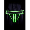 Ouch By Shots Ouch! Glow in the Dark Striped Jockstrap S/M - Fluorescent Žalias Accent