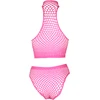 Ouch By Shots NEON Lingerie Set UV-Activated Turtle Neck &amp; High Waist Neon Rožinė XL/XXXXL
