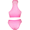 Ouch By Shots Shots Neon Glow Set Turtle Neck Crop Top &amp; High Waist Panty UV Rožinė XL