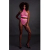 Ouch By Shots NEON Lingerie Set UV-Activated Turtle Neck &amp; High Waist Neon Rožinė XL/XXXXL