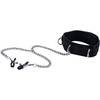 Ouch By Shots Ouch! Adjustable Velcro Collar with Soft Lining &amp; Nipple Clips Juodas