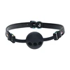 Ouch By Shots Ouch! Venice Collection Silicone Ball Gag Juodas - Adjustable Leather Strap