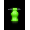 Ouch By Shots Ouch! Glow in the Dark Vibrating Intimate Head Device Žalias
