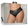 Ouch By Shots Sinner Gear Vibrating High-Cut Strap-On Brief XL/XXL Juodas Rechargeable