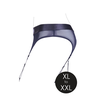 Ouch By Shots Shots Vibrating Adjustable Strap-On Thong XL/XXL with Garters Juodas
