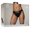 Ouch By Shots Shots Ouch! Vibrating Strap-On Thong M/L Juodas with Removable Straps