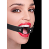 Ouch By Shots Master Series Wrapped O-Ring Gag Adjustable PU Strap 3.2cm Juodas