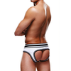 Prowler Open Brief L Baltas/Juodas - Two-Tone Backless Underwear