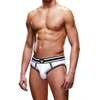 Prowler Open Brief L Baltas/Juodas - Two-Tone Backless Underwear