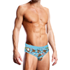 Prowler Gaywatch Bears Swim Brief L - Colorful Beach Print, Drawstring Waist