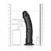 Realrock By Shots Realrock Juoda tikroviškas styguotas dildo siurbtukas 25 cm