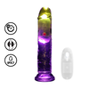 Realrock By Shots LED Vibrating Straight Cock - 18 cm - Transparent