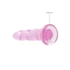 Realrock By Shots Realrock Rožinė silikoninė gelinė dildė su siurbtuku 18 cm