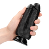 Realrock By Shots RealRock Two-in-One Juodas Dual-Ended Intimate Model 12.7/15.2 cm