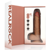 Realrock By Shots RealRock Vibrating &amp; Thrusting Model 8" with Suction Cup - Tan