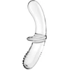 Satisfyer Double Crystal stiklo dildo Skaidrus