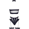 Shots Obsessive Ananke XII Three-Piece Set with Choker, Bandeau &amp; Garters, One Size