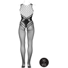 Shots OSX Bodystocking XL-4XL Juodas - Elegant Mesh with Decorative Lines