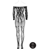 Shots OUCH! Off-Shoulder Lace &amp; Fishnet Bodystocking OS Juodas