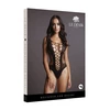 Shots Obsessive Contrast Fence Net Bodysuit Deep V One Size S-L Juodas