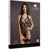 Shots Leg Avenue Rhinestone Halter Teddy with Opaque Garters One Size Juodas