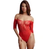 Shots Crotchless Rhinestone Lace Teddy One Size - Elegant Intimate Bodysuit