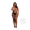 Shots Plus Size Juodas Double Strap Garter Belt with Adjustable Sliders
